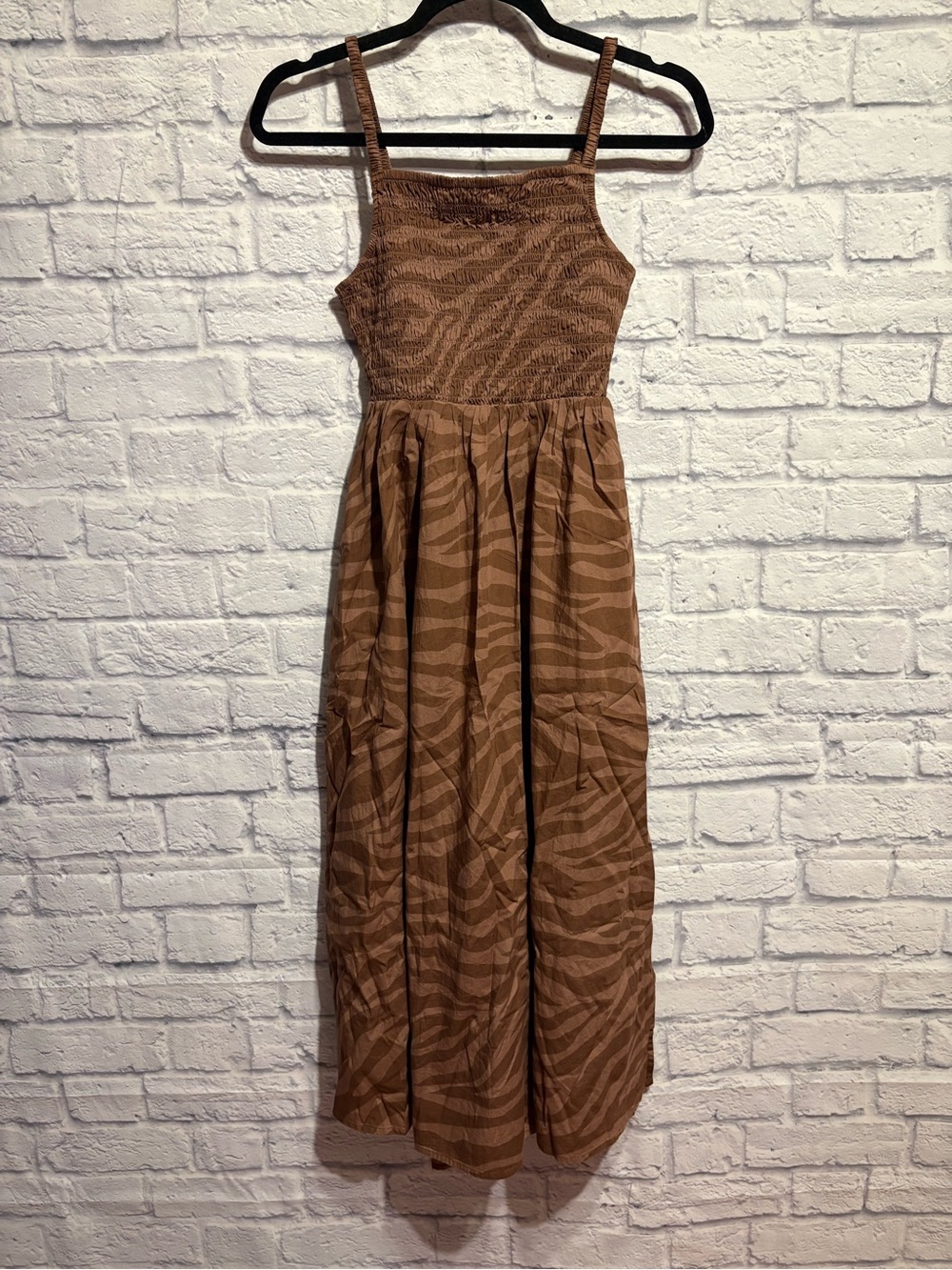 New George Brown Cotton Sleeveless Midi Dress XS